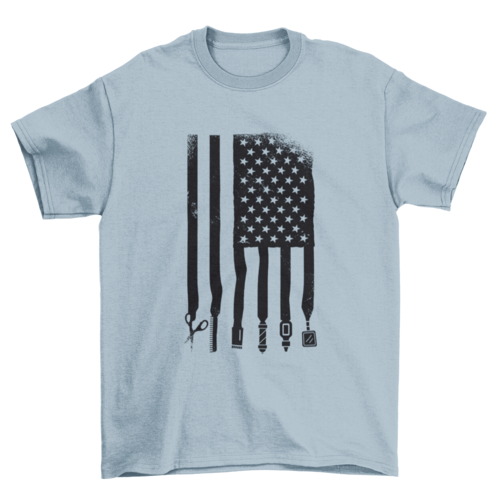 Barber usa flag t-shirt