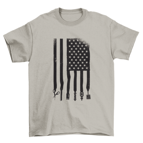 Barber usa flag t-shirt