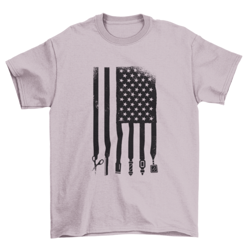 Barber usa flag t-shirt