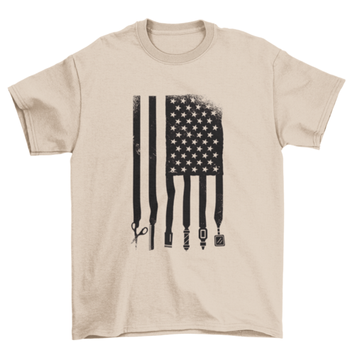 Barber usa flag t-shirt