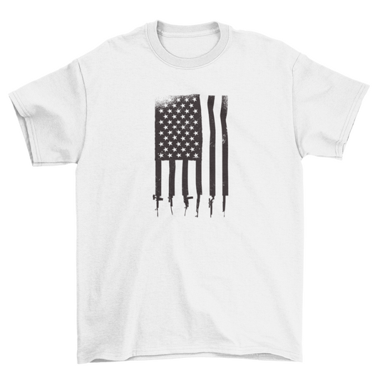 Usa guns flag t-shirt