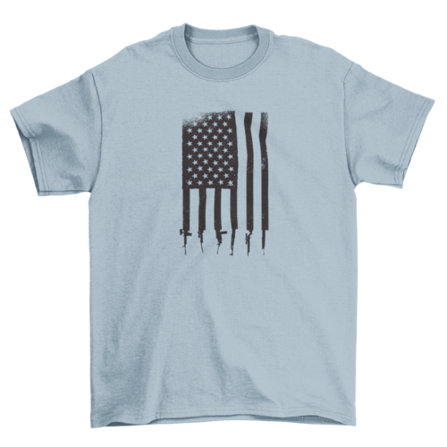 Usa guns flag t-shirt