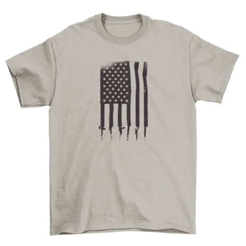 Usa guns flag t-shirt