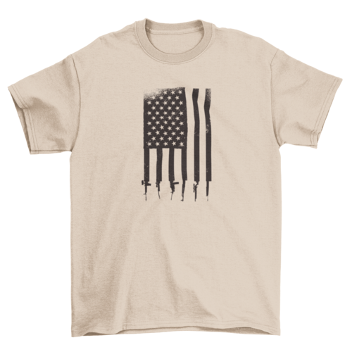 Usa guns flag t-shirt