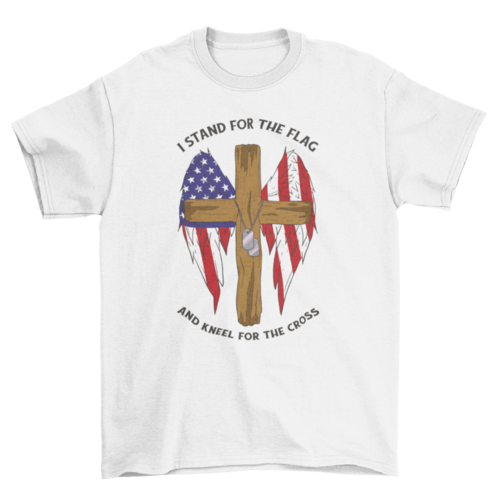 Cross with American wings t-shirt