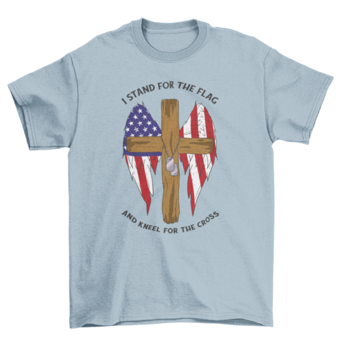 Cross with American wings t-shirt