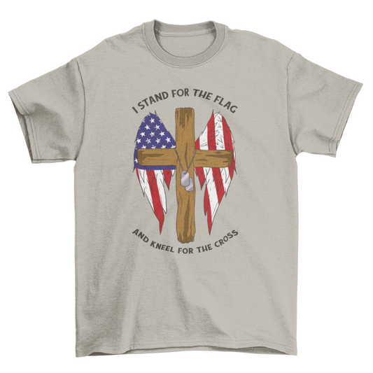 Cross with American wings t-shirt