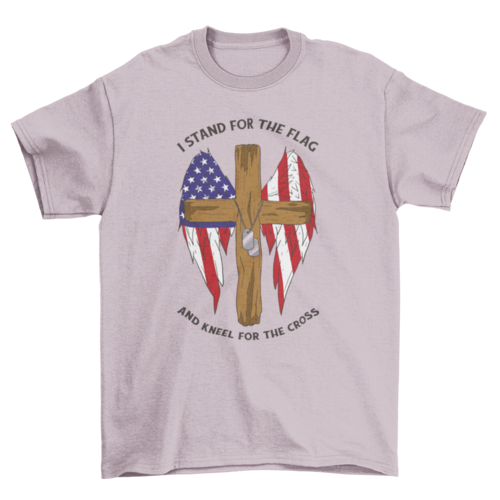 Cross with American wings t-shirt