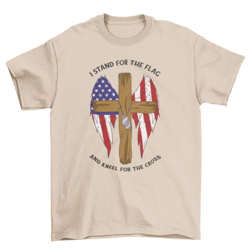 Cross with American wings t-shirt