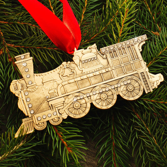 Vintage Locomotive Ornament (Bronze) by Wendell August Forge