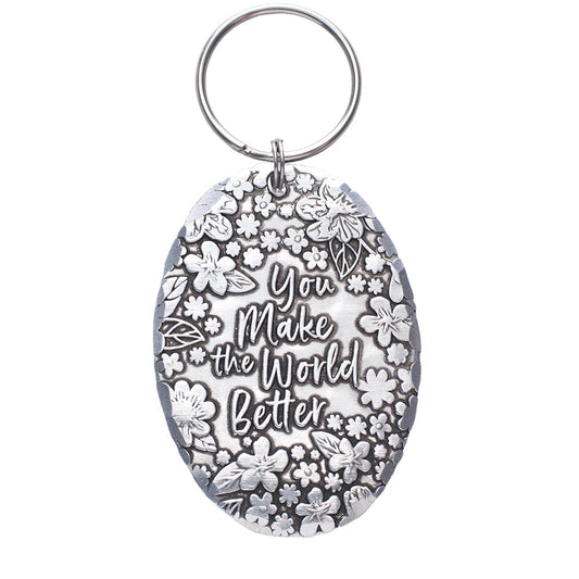 You Make the World Better Keychain by Wendell August Forge — top view