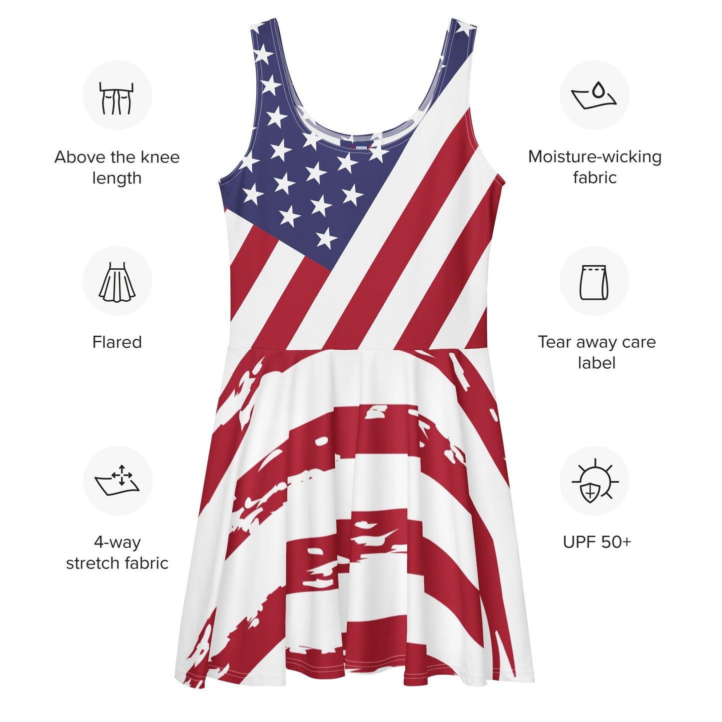 American Flag Skater Dress | Patriotic Flared Dress