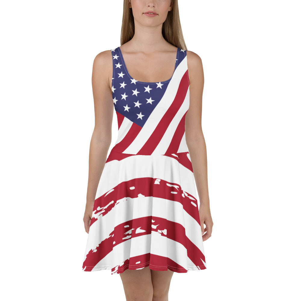 American Flag Skater Dress | Patriotic Flared Dress