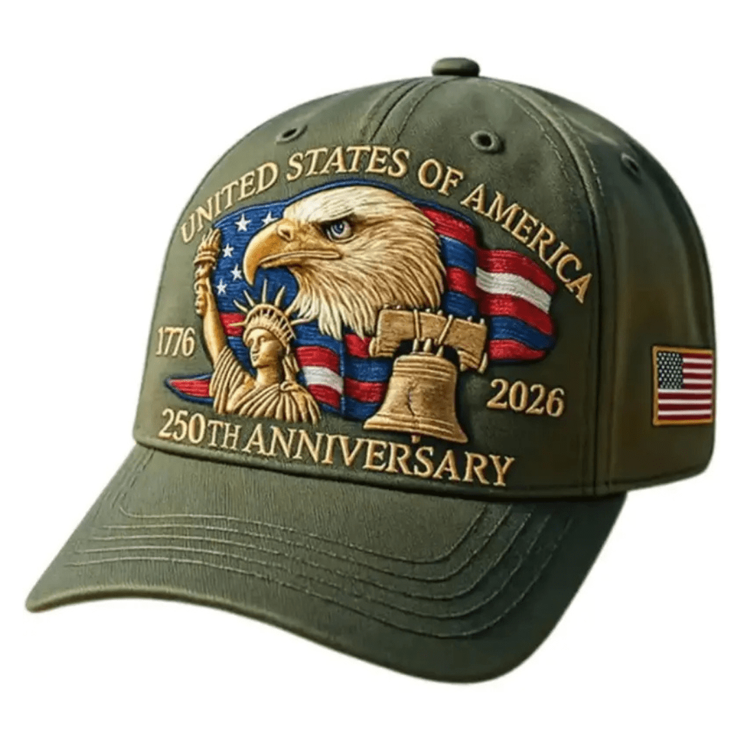 America 250th: 1776–2026 Commemorative Hat – Limited Patriotic Embroidered Edition (Olive)