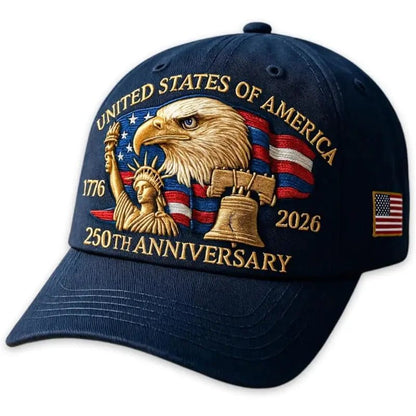 America 250th: 1776–2026 Commemorative Hat – Limited Patriotic Embroidered Edition (Navy)