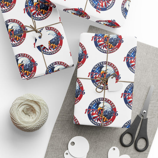 America 250th Anniversary Patriotic Custom Wrapping Paper Roll – 1776–2026 Edition