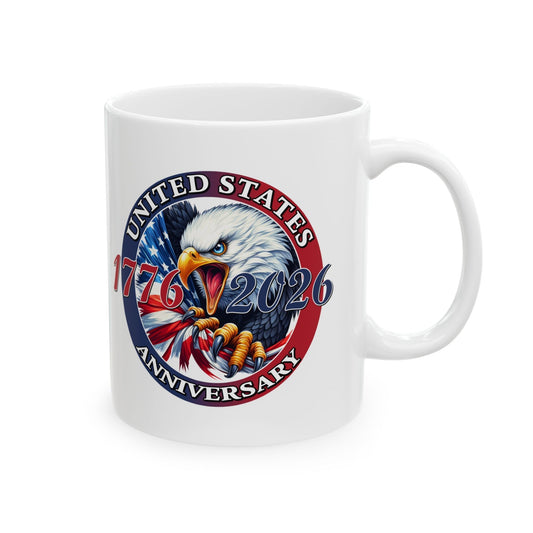 America 250th Anniversary Patriotic Eagle Mug – 1776-2026 Edition