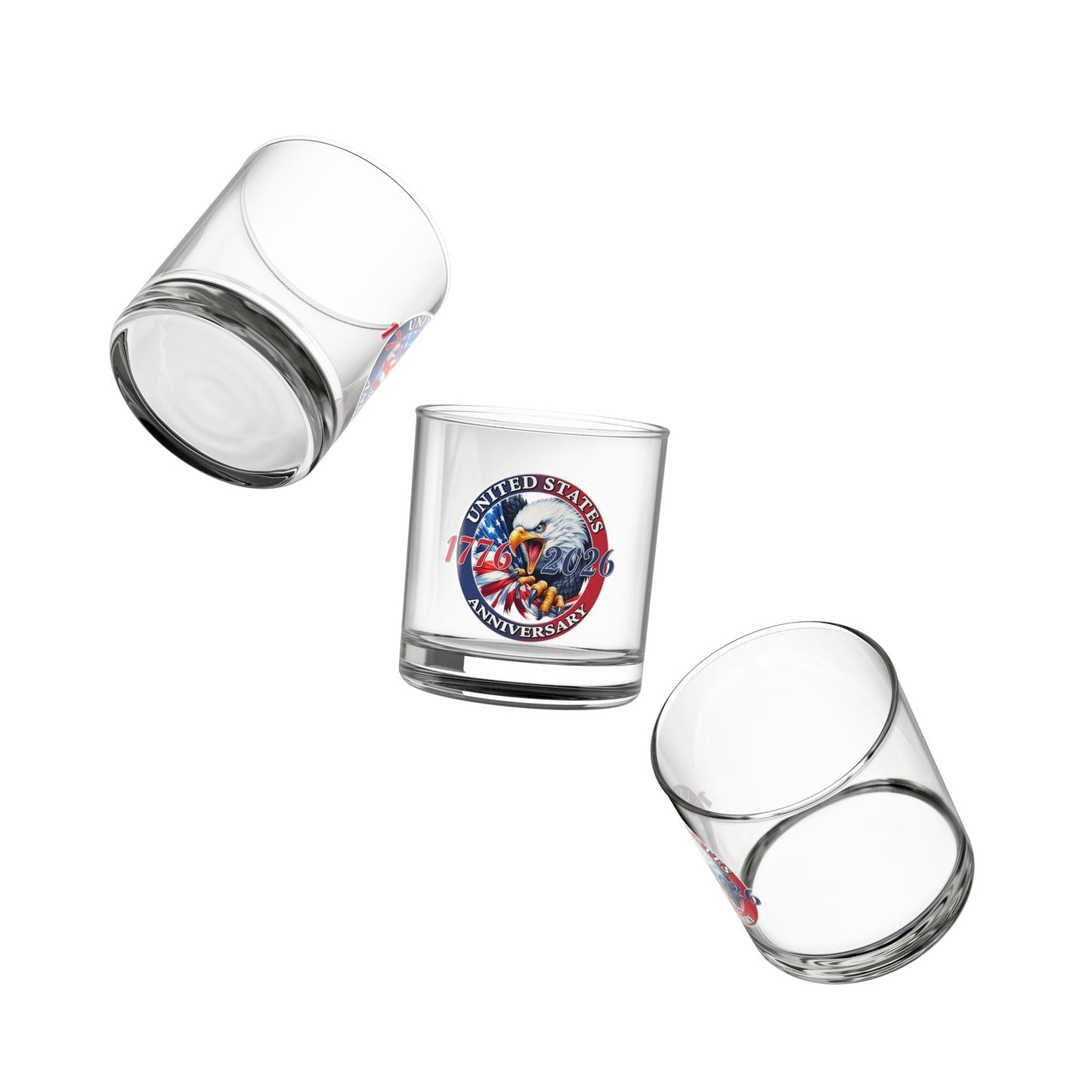 America 250th Anniversary Patriotic Eagle Rocks Glass – 1776-2026 Edition