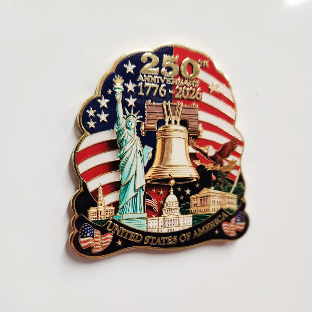 America 250th Commemorative Magnet – Liberty Bell & Lady Liberty Edition