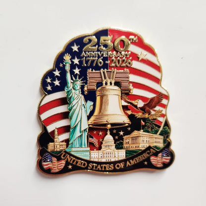 America 250th Commemorative Magnet – Liberty Bell & Lady Liberty Edition