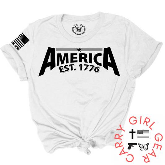 AMERICA BABY Tee – Patriotic Women's Shirt | Shop250America