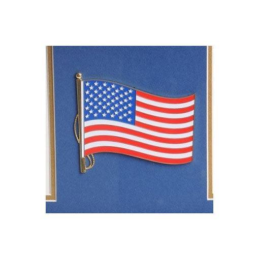American Flag Medallion Double Picture Frame