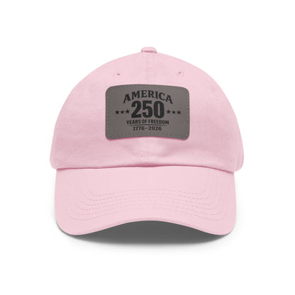America's 250th Leather Patch Hat — 1776–2026 Patriotic Edition