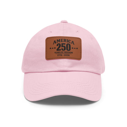 America's 250th Leather Patch Hat — 1776–2026 Patriotic Edition