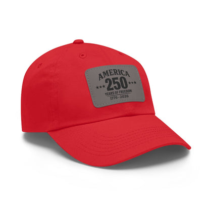 America's 250th Leather Patch Hat — 1776–2026 Patriotic Edition