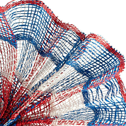10" Poly Burlap Check Mesh Ribbon: Patriotic