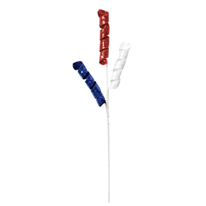24" Sequin Frizzy Curly Spray: Patriotic