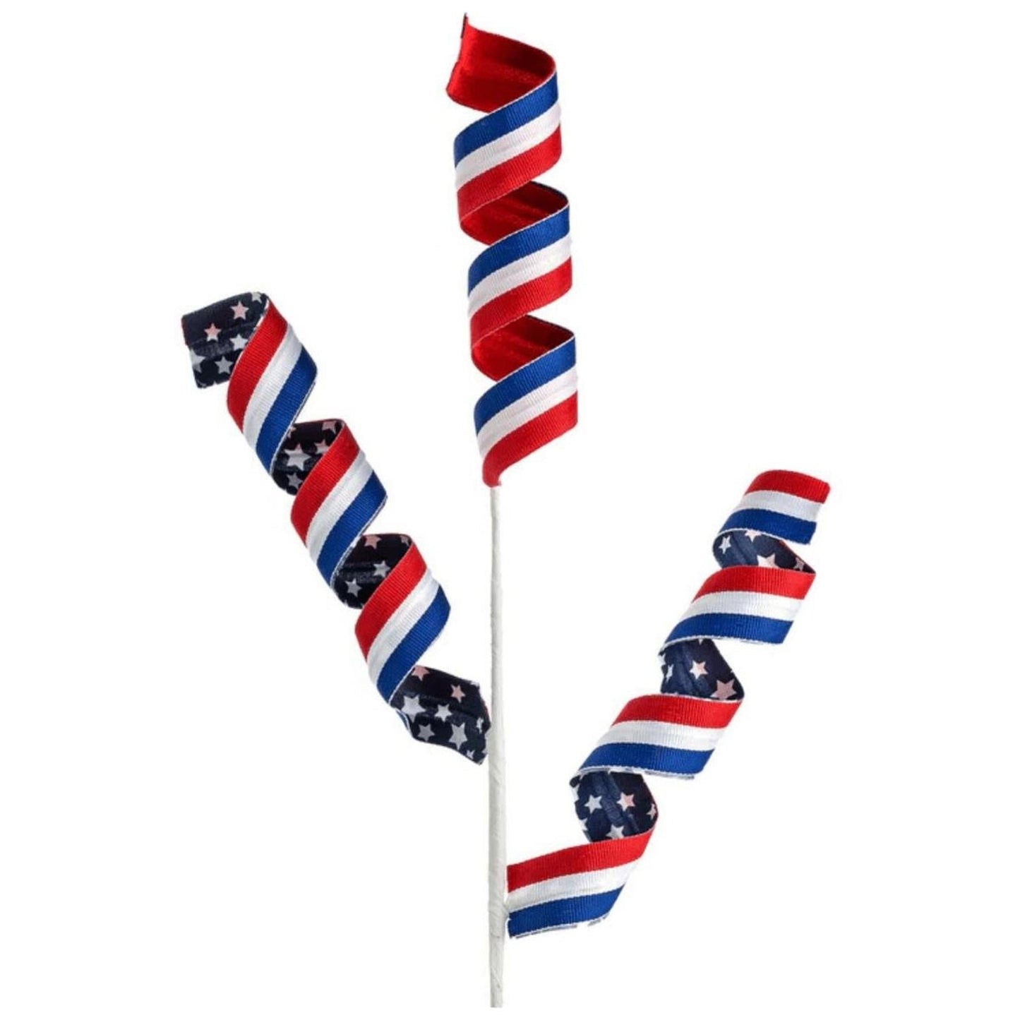 28" Stars and Stripes Curly Spray: Patriotic
