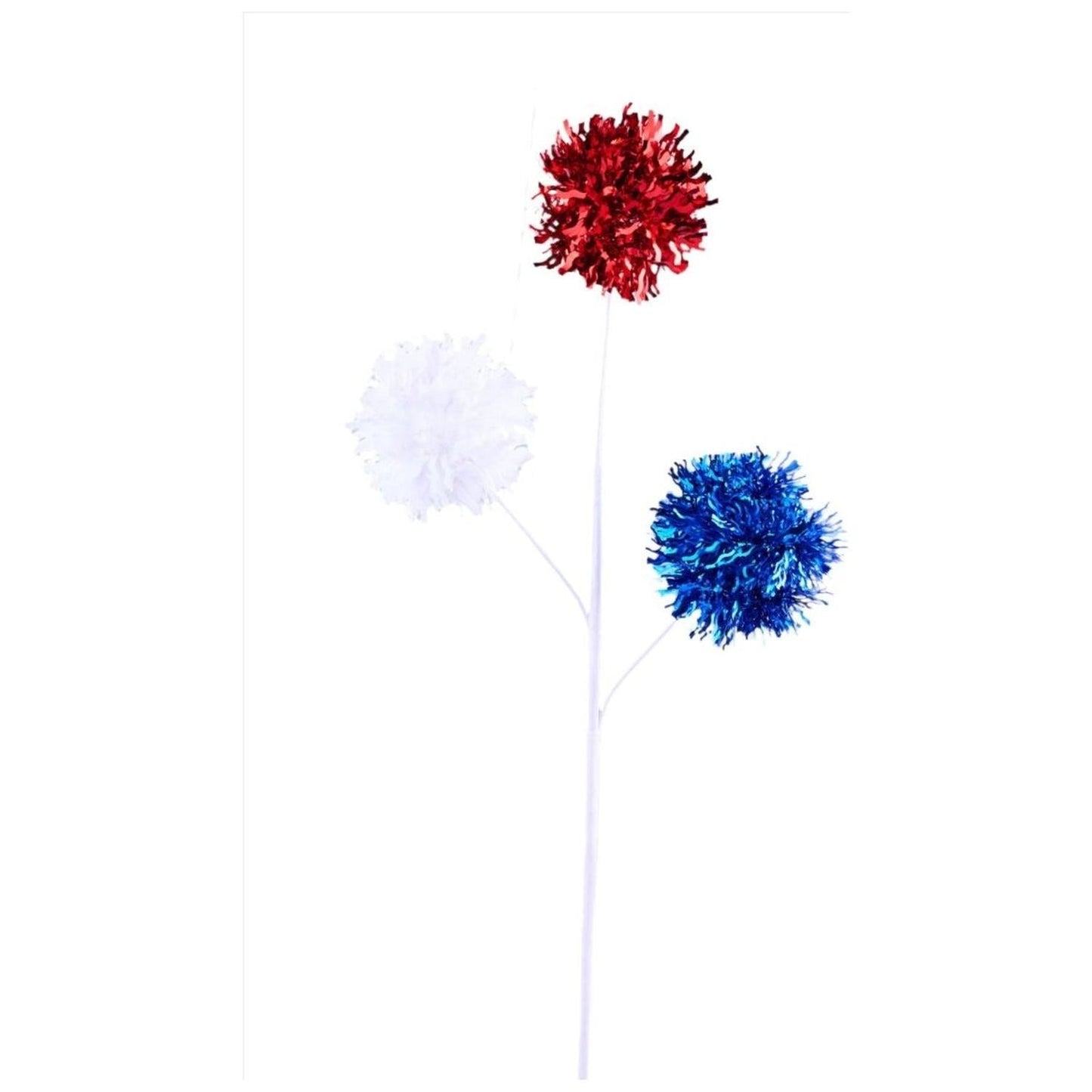 24" Patriotic Firework Tinsel Ball Spray