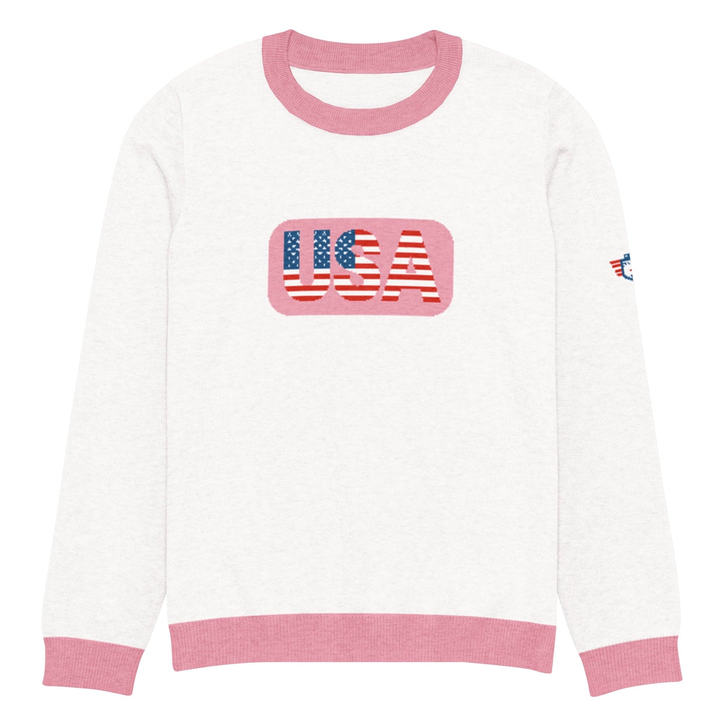 Freedom Knitted Crew Neck Sweater | Patriotic Pullover