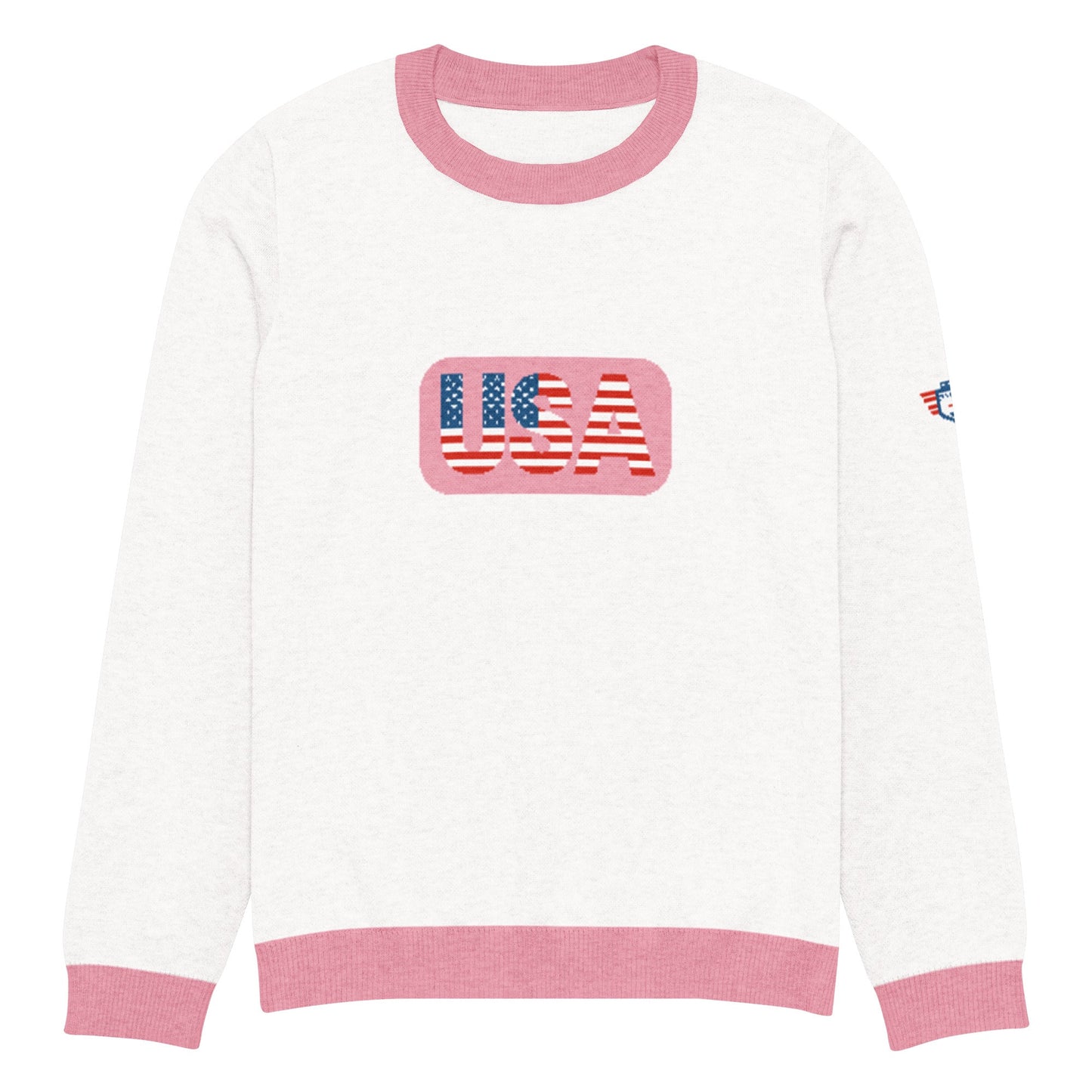 Freedom Knitted Crew Neck Sweater | Patriotic Pullover