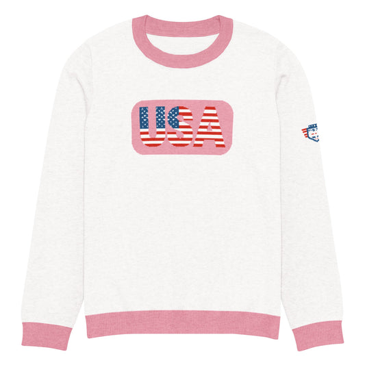 Freedom Knitted Crew Neck Sweater | Patriotic Pullover