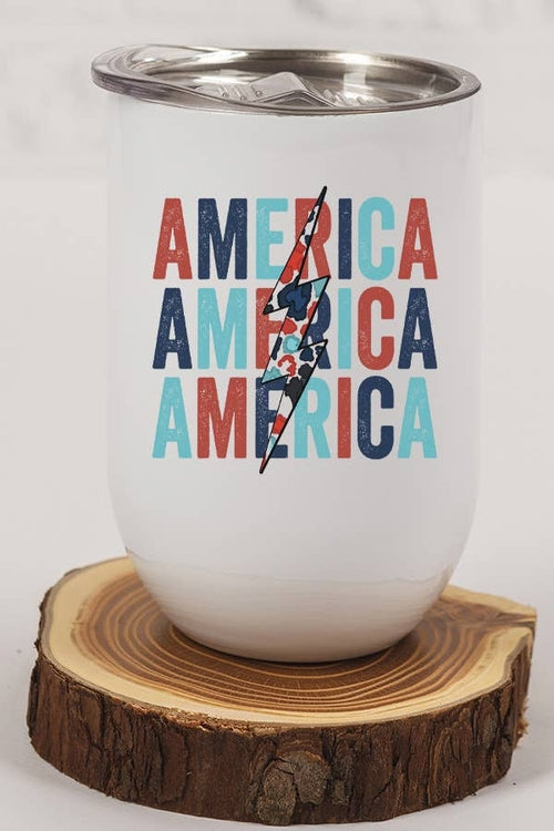 Patriotic America Stack USA Bolt Wine Cup Tumbler