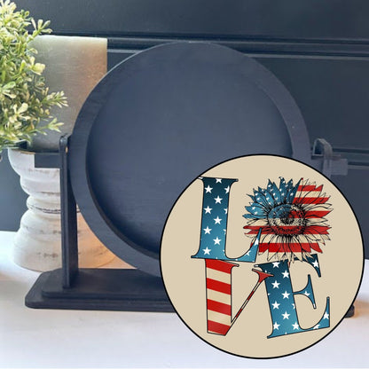 Patriotic Love Round Interchangeable Frame and Insert