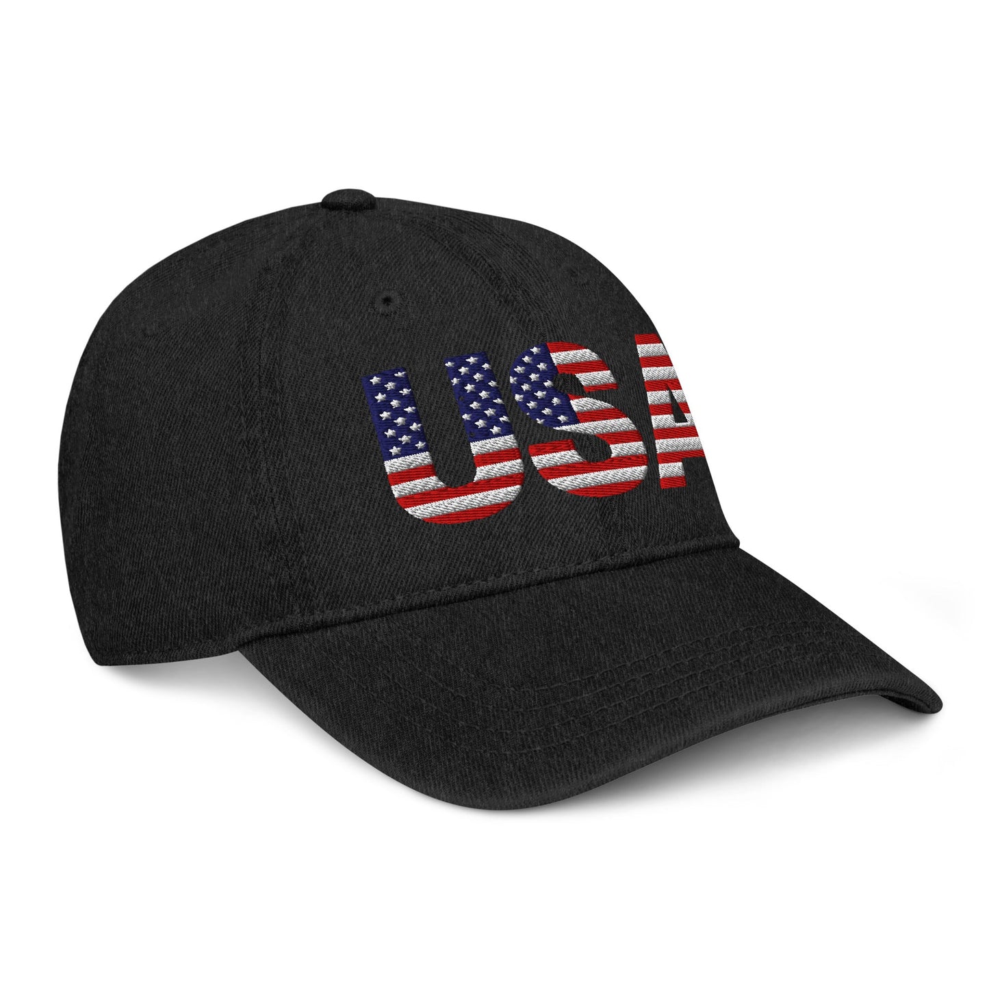 USA Patriotic Denim Hat | Embroidered Cotton Cap