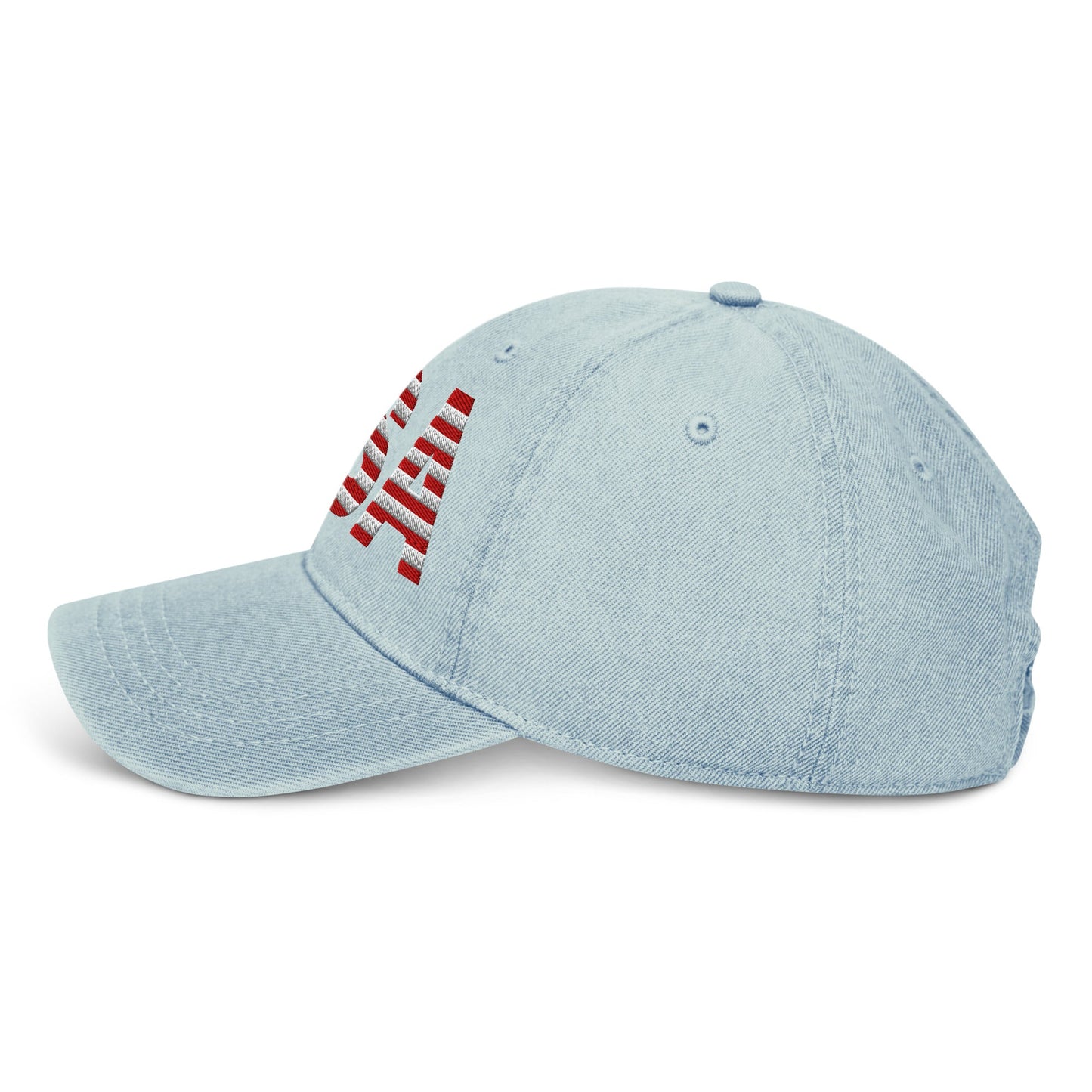 USA Patriotic Denim Hat | Embroidered Cotton Cap