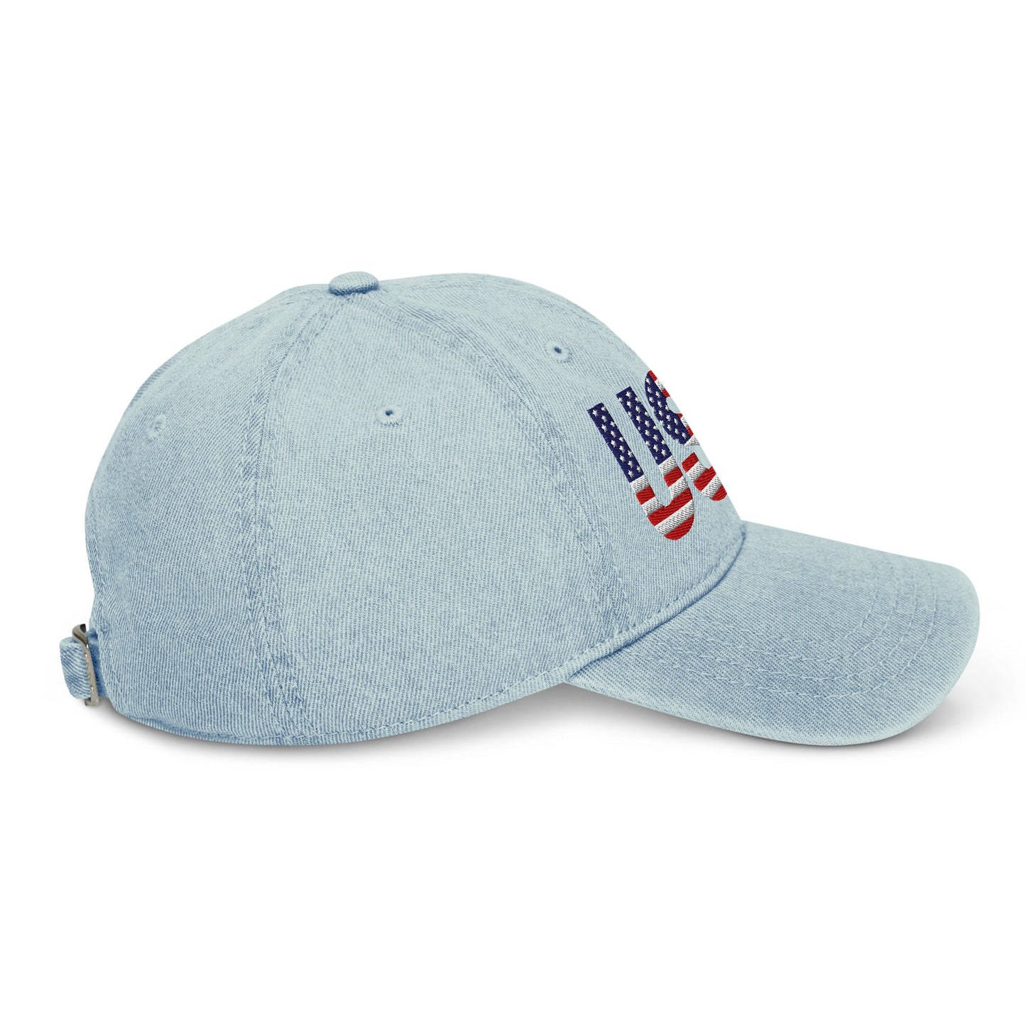 USA Patriotic Denim Hat | Embroidered Cotton Cap