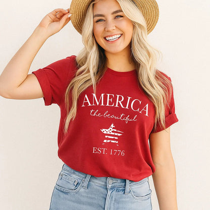 America the Beautiful EST. 1776 T-Shirt, Patriotic Tee