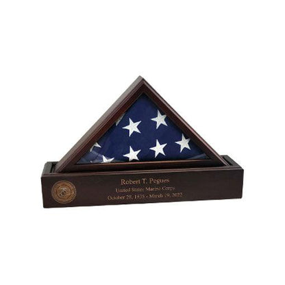 Flag and Personalized Pedestal Display Case - for 3' x 5' Capitol Flag