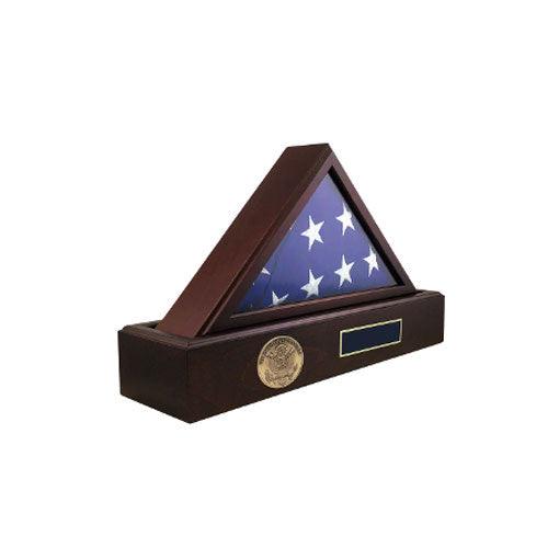 Flag and Personalized Pedestal Display Case - for 3' x 5' Capitol Flag