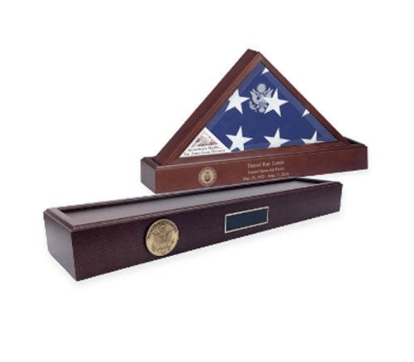 Flag and Personalized Pedestal Display Case - for 3' x 5' Capitol Flag