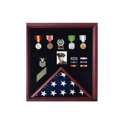 Flag Photo Display Case with Badge Display Case