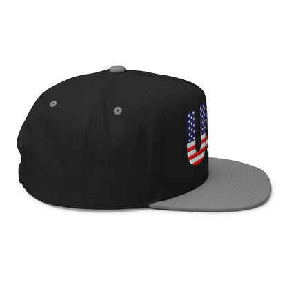 USA Flat Bill Cap | Embroidered Snapback Hat