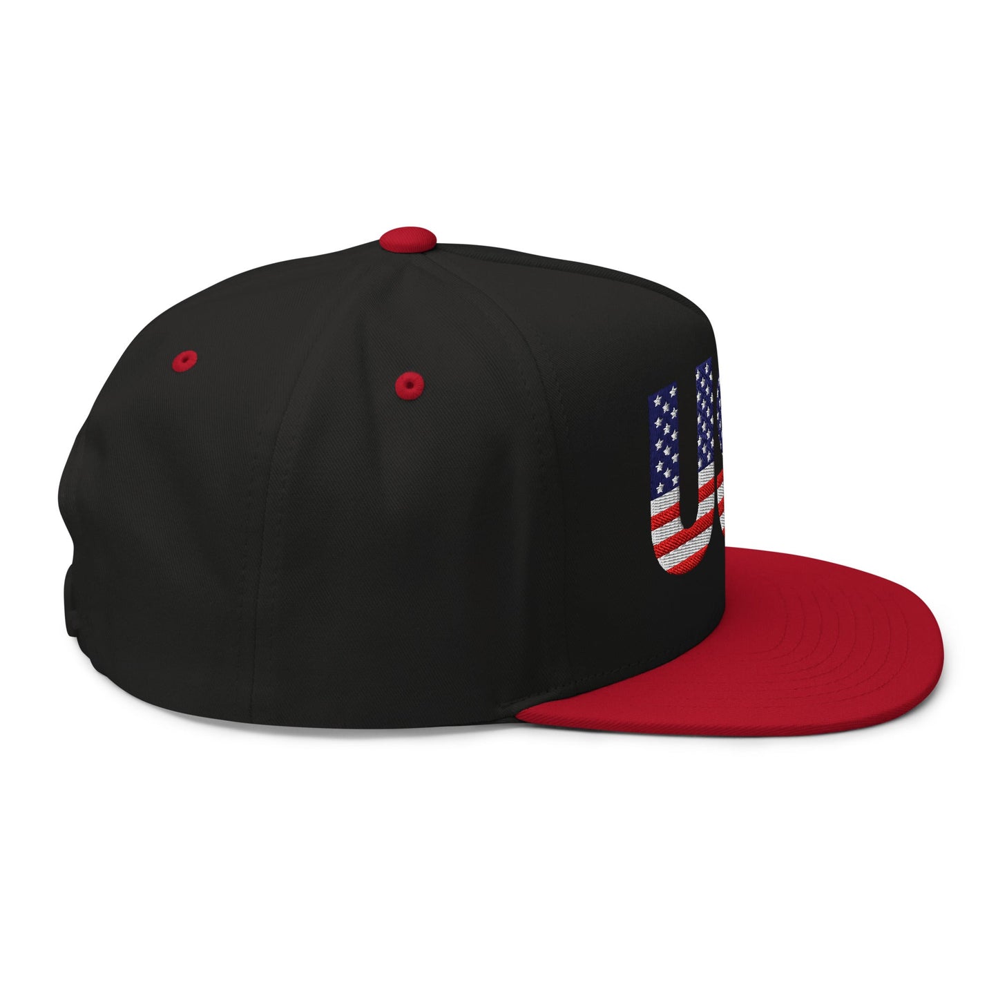 USA Flat Bill Cap | Embroidered Snapback Hat