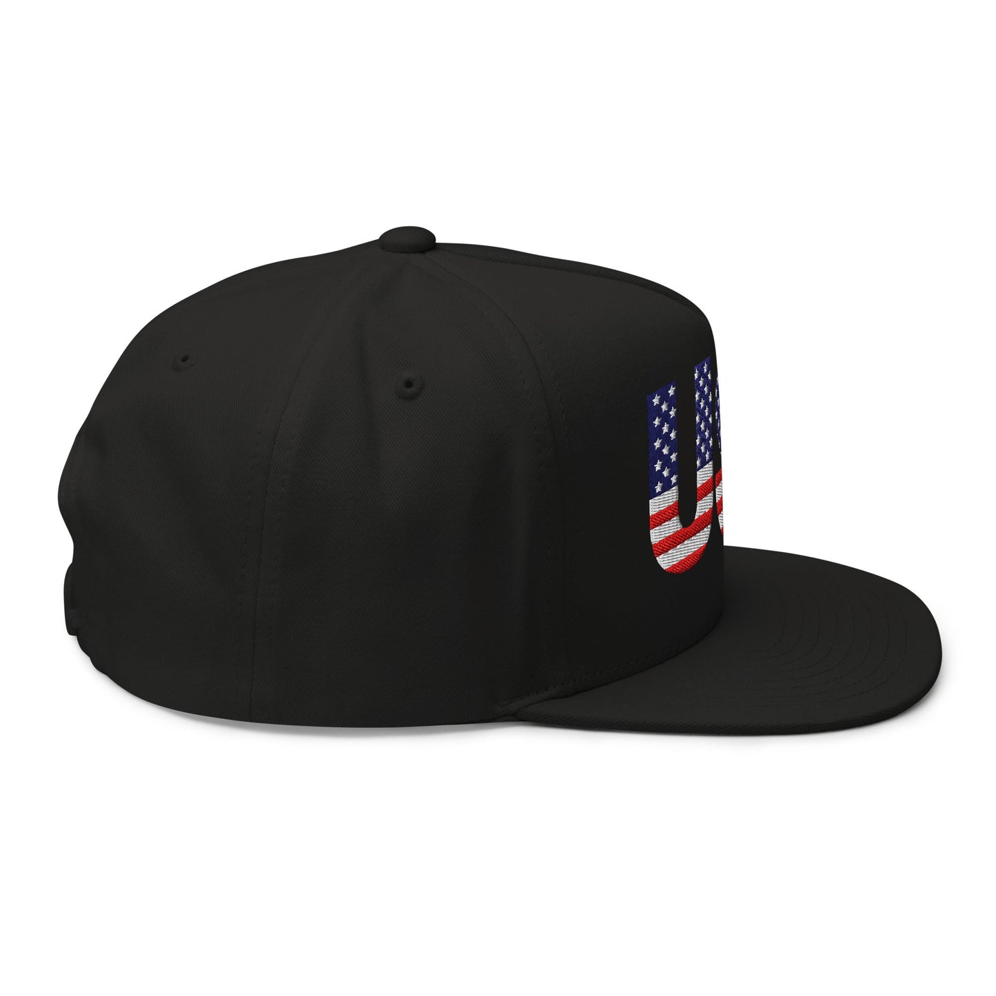 USA Flat Bill Cap | Embroidered Snapback Hat