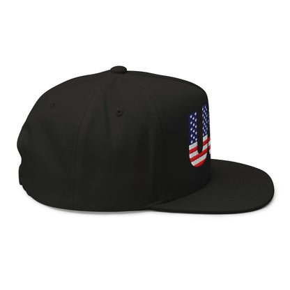 USA Flat Bill Cap | Embroidered Snapback Hat